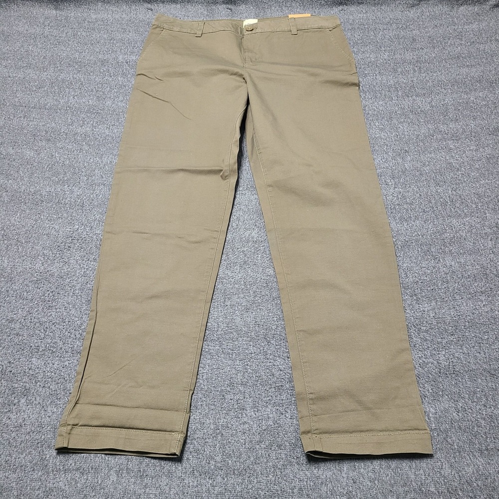 G.H. Bass & Co. Larson Chino Pants Khaki Straight‎ Leg Size 14 Cotton Spandex
